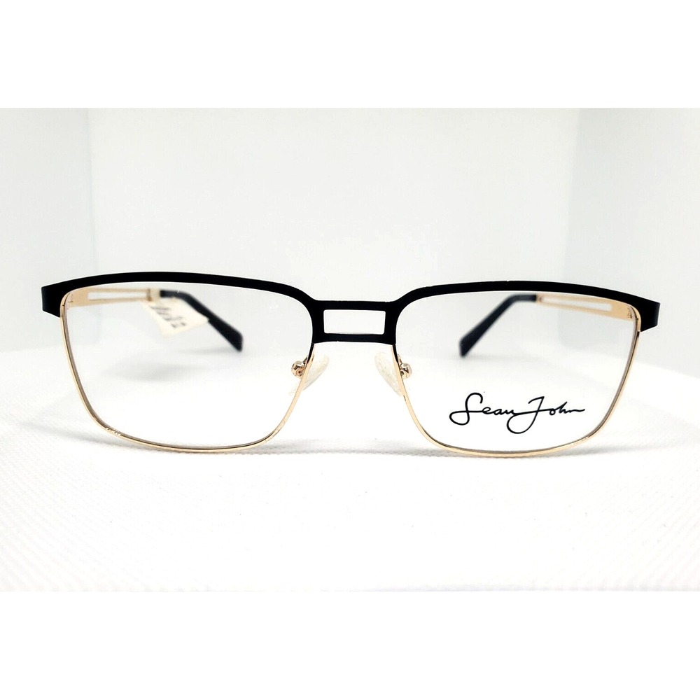 Sean John SJO 5134 150 Black Shiny Gold Eyeglass Frames 56 17 150